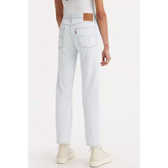 Levi's Wedgie Straight Ankle Light Wash Button Fly Jeans Women Sz 24 x 28 - Picture 15 of 15